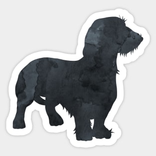 Wire Haired Dachshund Black Art Silhouette Sticker